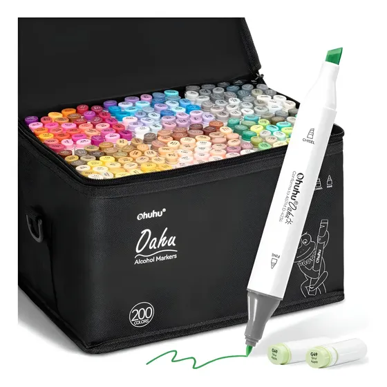 Rotuladores De Alcohol Ohuhu, 200 Colores, Con Doble Punta,  200 Colors