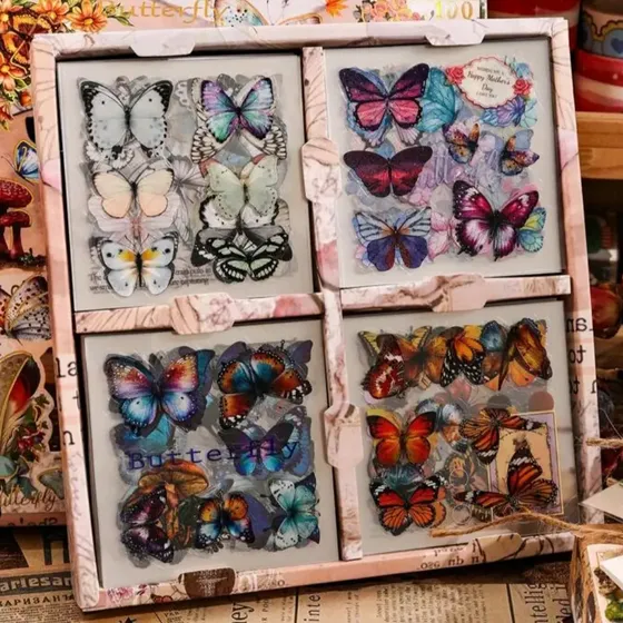 Set De Stickers De Mariposas Multicolor 100 Planchas Premium
