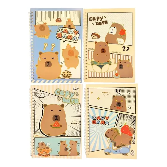 Pack 12 Cuadernos Anillado Capybara 60 Hojas Rayadas Libreta Surtido