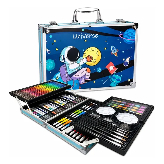 Set Arte Para Niños Marcadores Crayones Acuarelas Colores