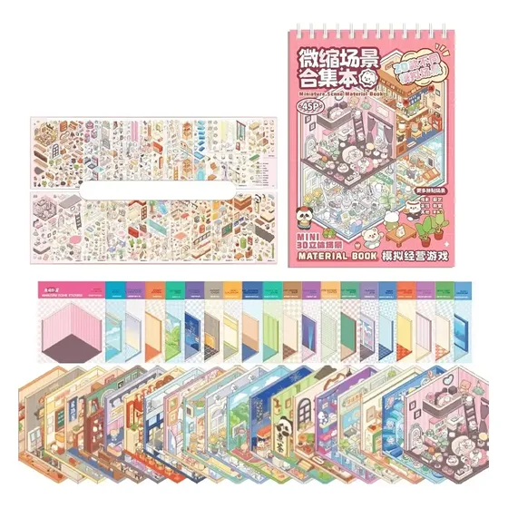 Libro De Escenas 3d Con Stickers De Casas Para Colorear