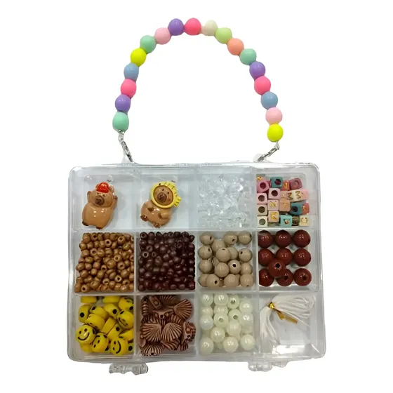 Mini Kit Mostacillas Capibara Valijita Pulsera Collar Bijou