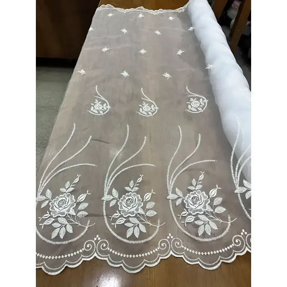 Organza Bordada En Hilo De Seda Novias
