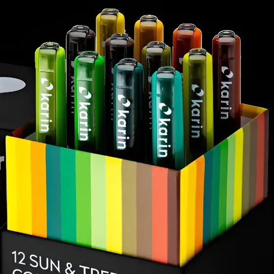 Marcadores Karin Brushmarker Pro Set 12 Tonos Naturaleza Sol