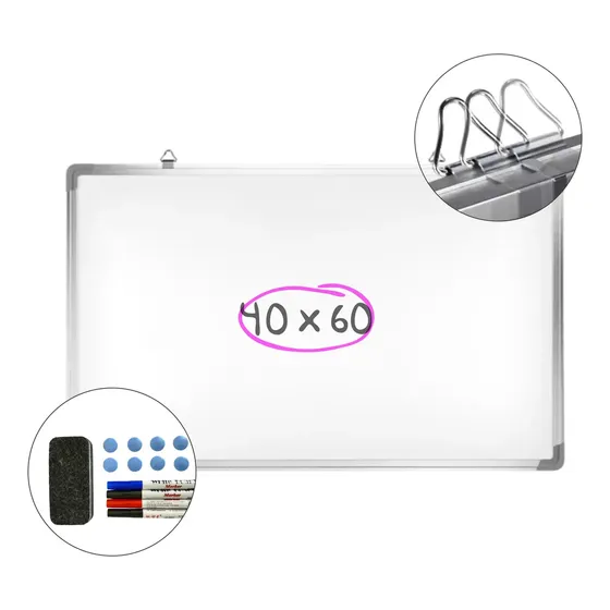 Pizarra Con Accesorios Blanca 40x60 Dyvan Pizarron Performance Magnetica
