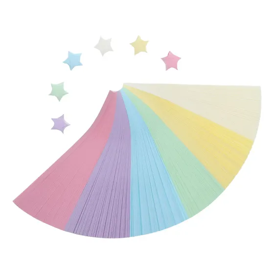 Tiras De Papel Origami Star De Color Sólido Con Forma De Est