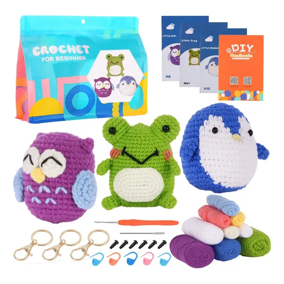 Kit De Ganchos Crochet Ganchillo Hilos Agujas Para Tejer