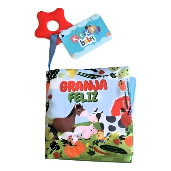 Libro De Tela Didáctico Que Cruje Bebés Con Chifle Animales