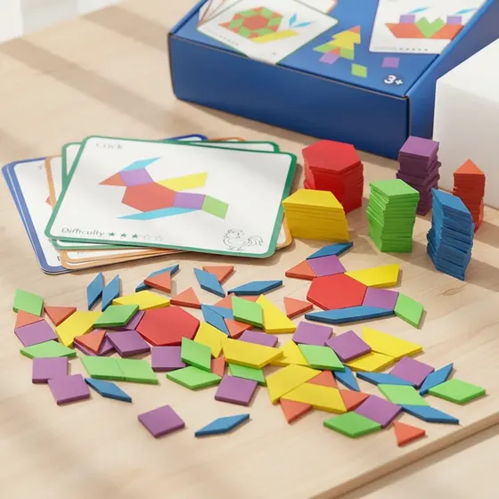 Bloques Geométricos Madera Montessori 155 Piezas Colorful