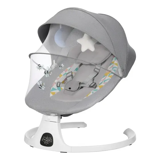 Mecedora Eléctrica Con Mosquitero Y Control Remoto Gris