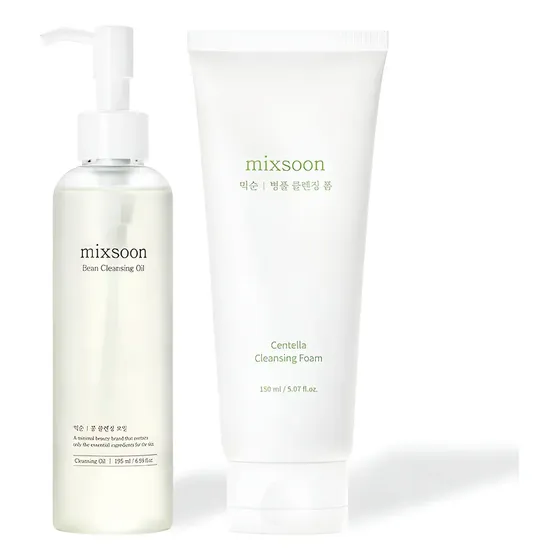 Mixsoon Double Cleansing Duo Set /Set De Doble Limpieza Facial - Pack Aceite + Jabón