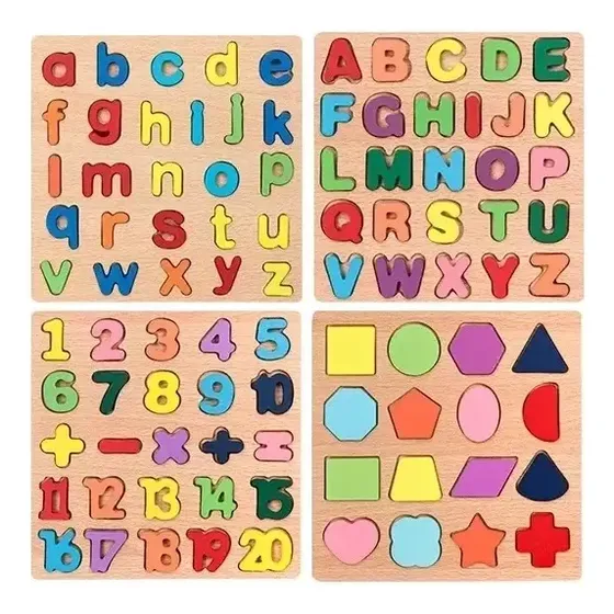Letras Números Formas Madera Didáctico Encastre Montessori Color Números Y Signos