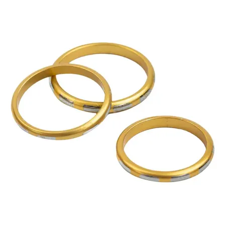 Anillos Dorados Con Detalles Plateado Pack X 12 Unidades Dorado