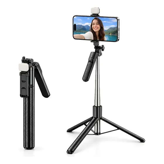 Selfie Stick Trípode Extensible Con Luz Led Y Bluetooth