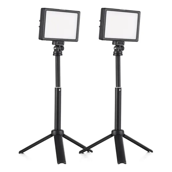 Kit De Vídeo De Escritorio Negro, 2 Paquetes, Juego De Led D