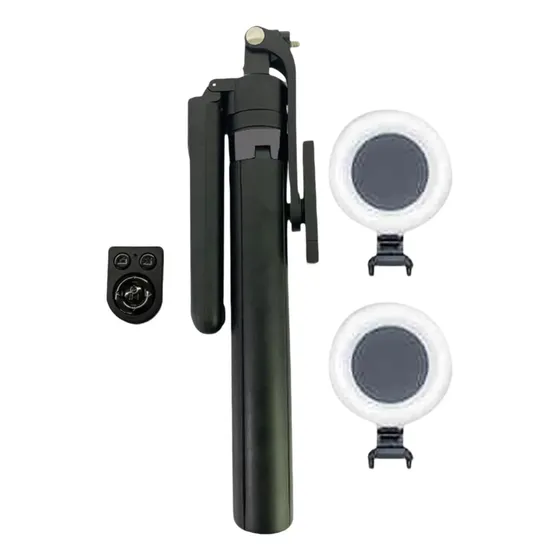 Palo Selfie Con Función De Seguimiento, Soporte Con 2 Luces