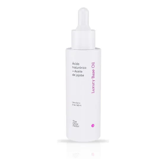 The Glow Factor Luxury Base Oil – Emulsión Facial Hidratante con Ácido Hialurónico x 60ml