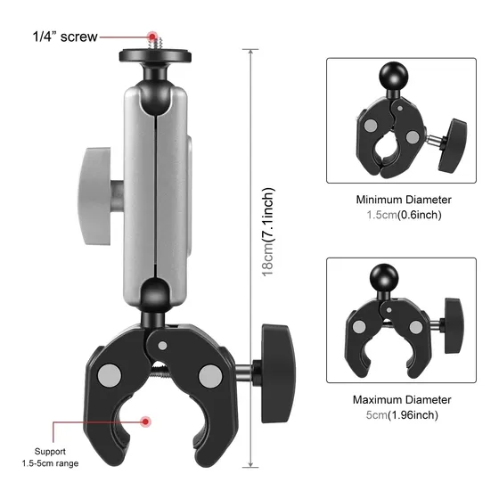 Soporte Metálico Pu867b Para Cámara, Montaje Con Pinza, Mani