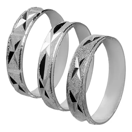 Pack 144 Anillos Labrados Metal Plateado Talles 14 17 20