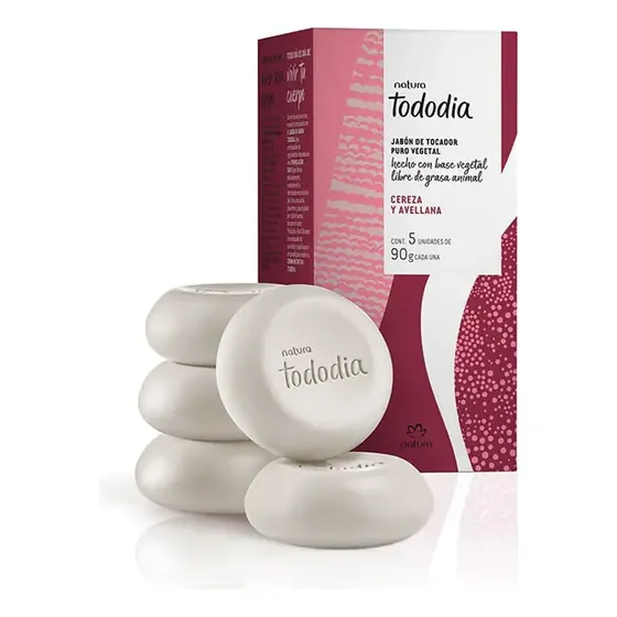 Jabones En Barra Tododia Cereza Y Avellana 5 X 90 G Natura