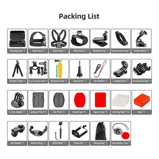 Kit De Accesorios De Cámara De Acción Para Accesorios Deport