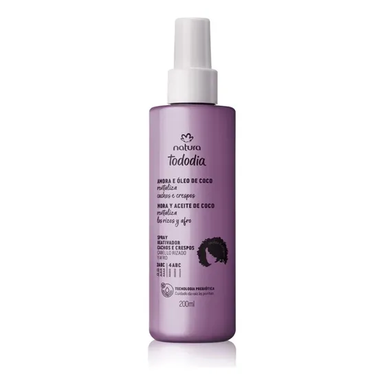 Spray Hidratación Mora Y Óleo De Coco Tododia 200ml Natura