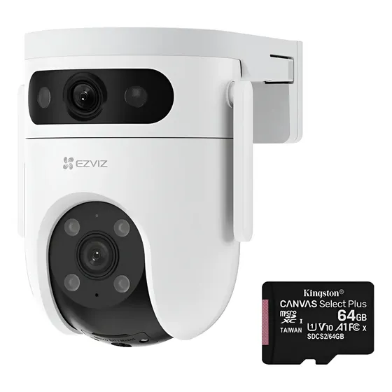 Camara Ip Wifi Ezviz 2k 3mp Doble Lente Sirena +memoria 64gb