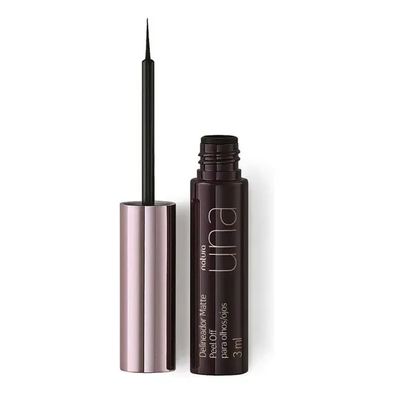 Delineador De Ojos Líquido Peel Off Negro Mate Una Natura