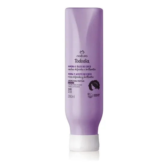 Crema Para Peinar Mora Y Óleo De Coco Tododia 280ml Natura