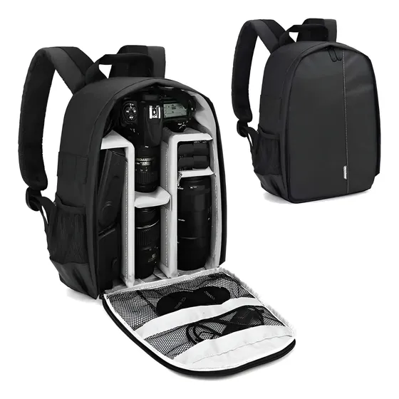 Mochila Camara Fotografica Regulable Para Lente Y Accesorios