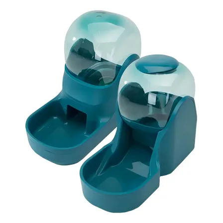 Set Comedero Bebedero Automático Mascotas Waggs 1L Agua 2.8L Alimento