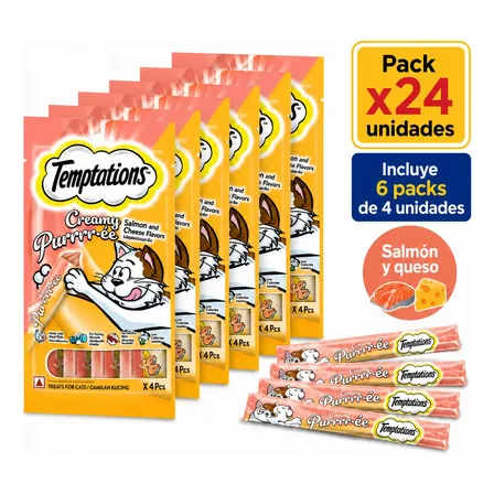 Golosina Creamy Gatos Humedos Temptations Pack 24 Un.