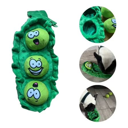 Juguete Interactivo Perro Rellenable Arveja 3 Pelotas Chifle Verde