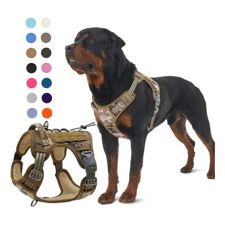 Arnés Táctico Antitirones Ajustable Para Perros Color Beige Camuflado Talle Del Arnés S