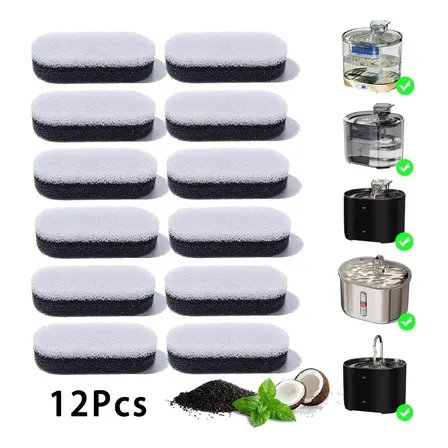 12 Filtros Repuesto Para Bebedero Gatos 2.2l
