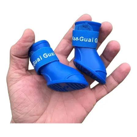 Botitas Impermeables Perros Chicos Botas Lluvia Azul