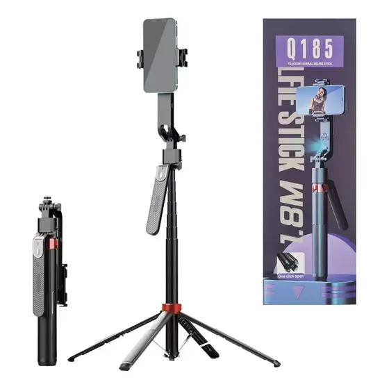 Selfie Stick Con Seguimiento Facial Y Estabilizador Q185 Negro