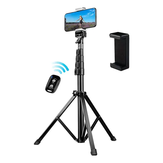 Trípode Extensible Gadnic Soporte Teléfono Celular Foto BT Video Negro Con Control Remoto