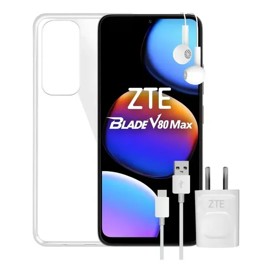 Teléfono Celular ZTE Blade V80 Max 256gb Silver + Funda + Auriculares + Cargador