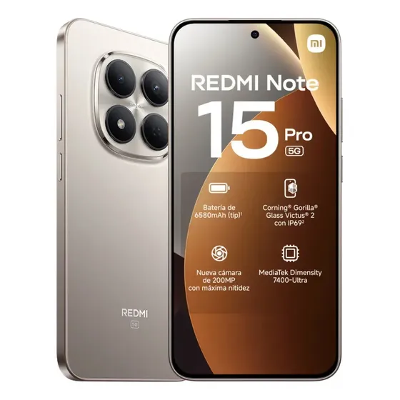 Xiaomi Redmi Note 15 Pro 5g 512gb 8gb Ram Cámara 200mpx - Titanio
