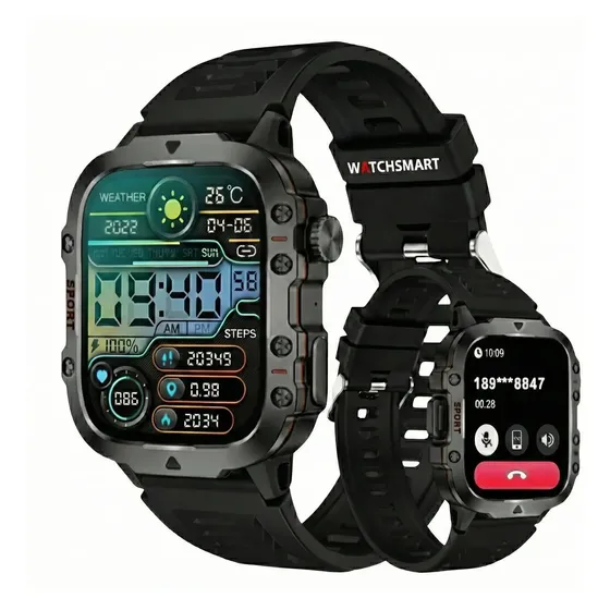 Smartwatch Outdoor Watchsmart Ws1 Llamadas Bluetooth Deporte Negro Mesh