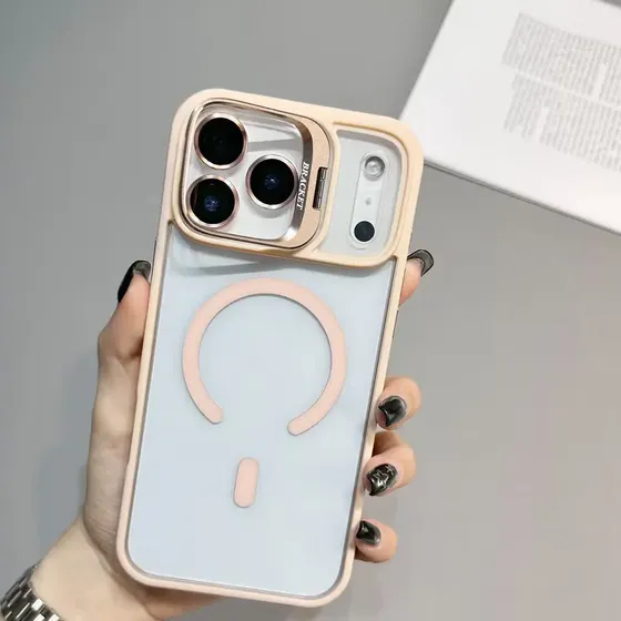 Funda Magnética Stand Para Iphone Serie 17 + Vidrio Y Lente.