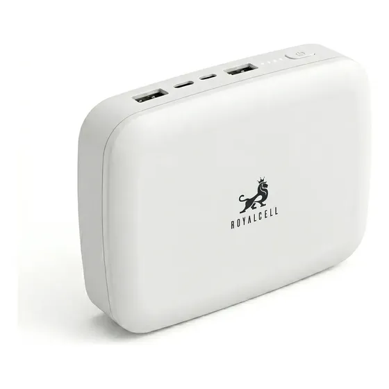 Powerbank 10000 Mah Royalcell Carga Rapida Luz Exterior Blanco