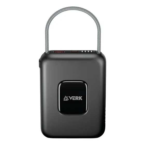 Power Bank Cargador Portatil Slim Verk Luz Led Carga Rapida Negro
