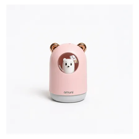 Humidificador Lampara Infantil Amunì Difusor Oso Usb Luz Rosa