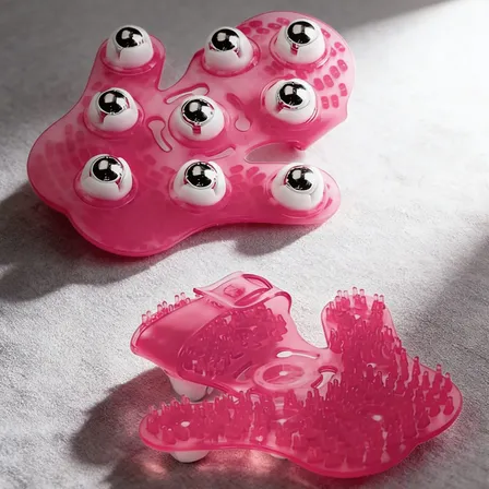 Guante Manopla Masajeador Bolitas 360° Relax Corporal  Fucsia