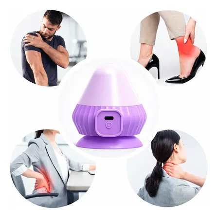 Masajeador Portátil Recargable Para Espalda Cuello Piernas Masajeador Portatil Recargable Espalda Cuello Piernas Vibracion Relax Muscular Inalambrico Terapia Corporal Alivio Lila