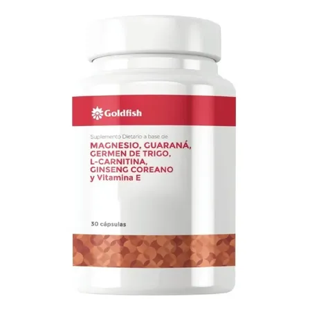 Magnesio Guarana Energizante Goldfish 30 Cápsulas Energía y Vitalidad