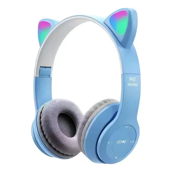 Auriculares Inalámbricos P47m Bluetooth Led Rgb Radio Sd