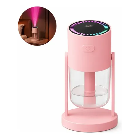Humidificador Proyector De Luces Led Rgb Difusor De Aromas Rosa